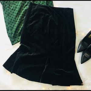 Boden Black Plus Size Fit Flare Skirt Velvet  - 16